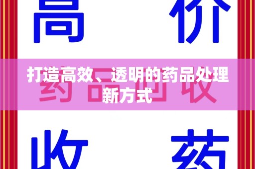 佛山打造高效、透明的药品处理新方式
