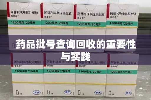 佛山药品批号查询回收的重要性与实践